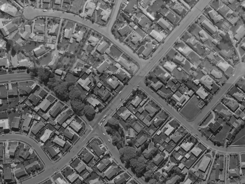 61-65 Grahams Road from the air, 1970-1974