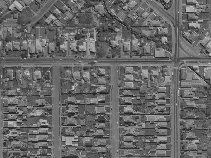 55 Woodville Street from the air, 1970-1974