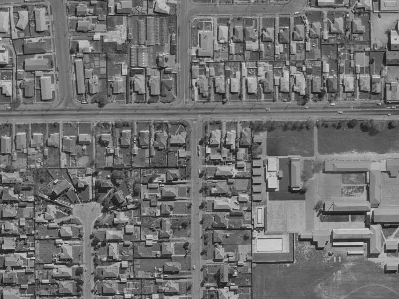 122 Warden Street from the air, 1970-1974