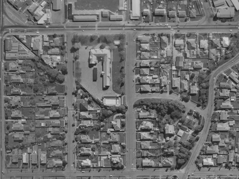 196 Hills Road from the air, 1970-1974
