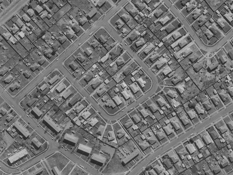 Wimborne Crescent from the air, 1970-1974