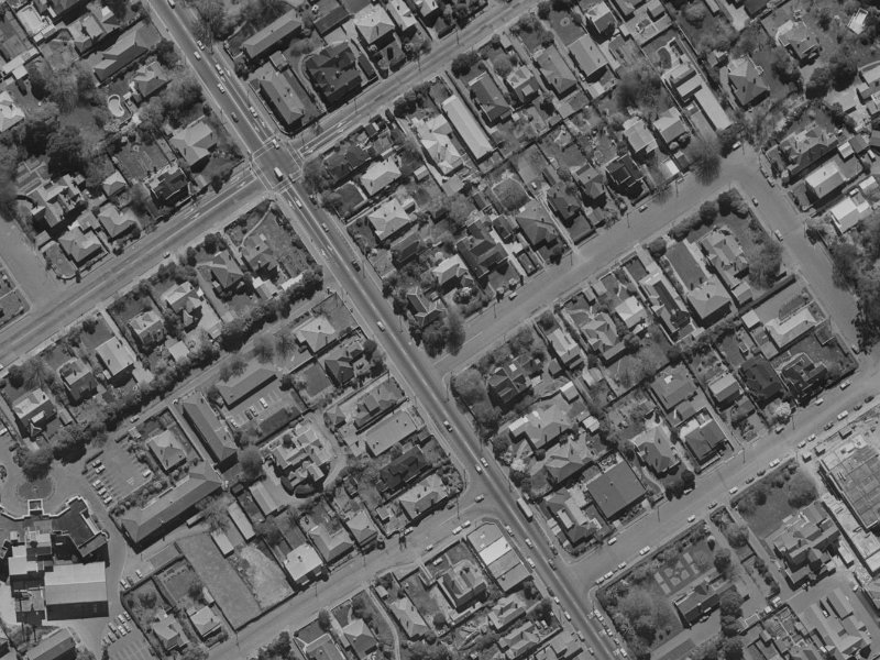 242 Papanui Road from the air, 1970-1974