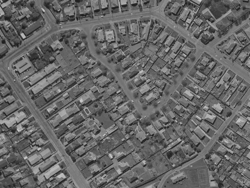 41 Massey Crescent from the air, 1970-1974
