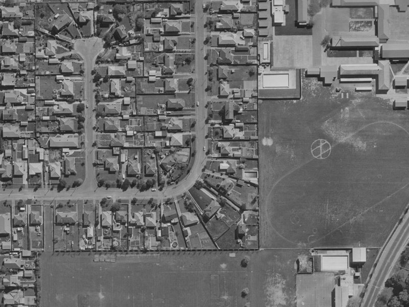 102 Warden Street from the air, 1970-1974