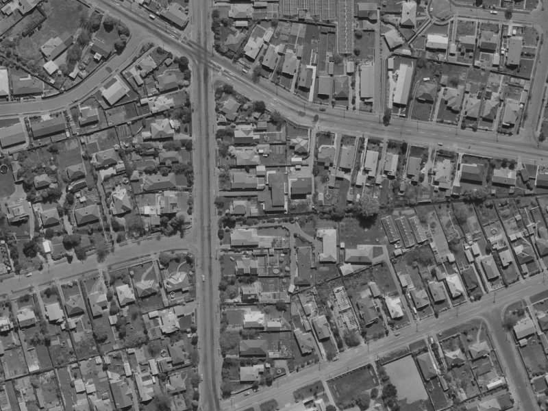 108A Idris Road from the air, 1970-1974