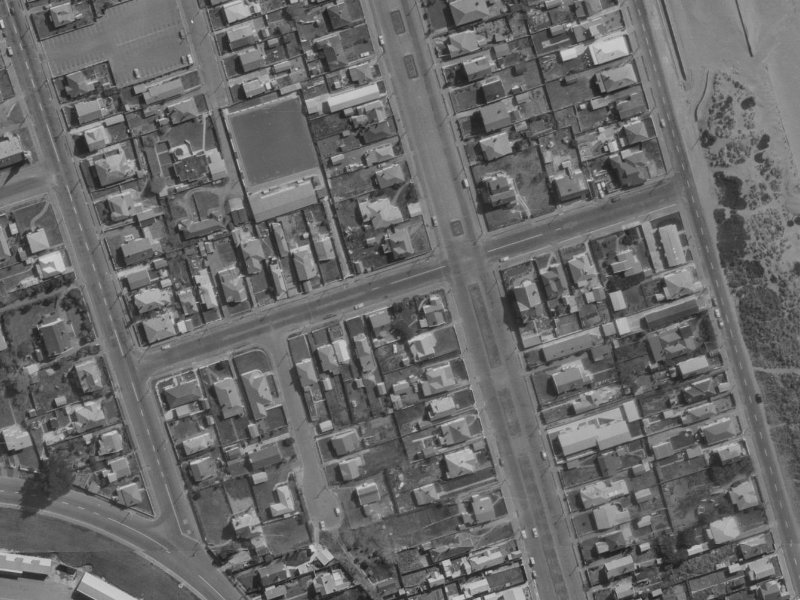 25 Hood Street from the air, 1970-1974