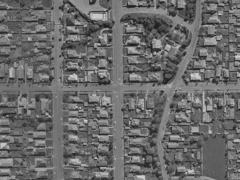 Chancellor Street from the air, 1970-1974