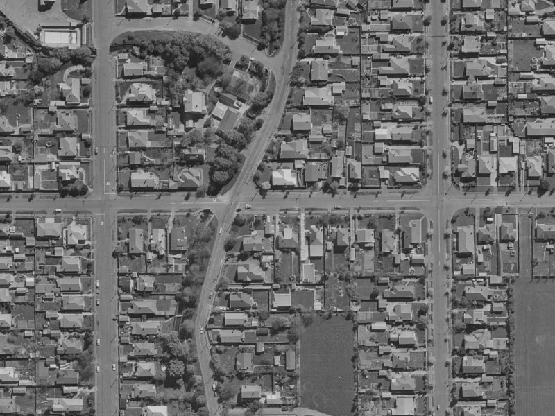 54 Warden Street from the air, 1970-1974