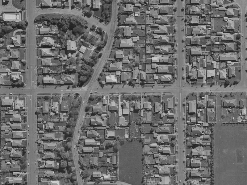 56 Warden Street from the air, 1970-1974