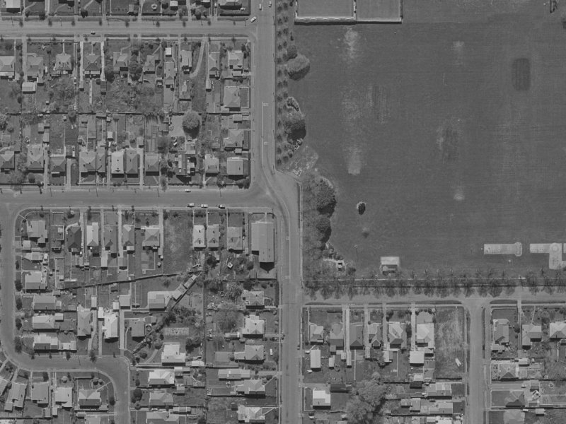 619 Madras Street from the air, 1970-1974