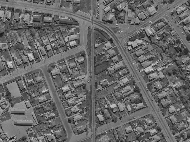 132 Jeffreys Road from the air, 1970-1974