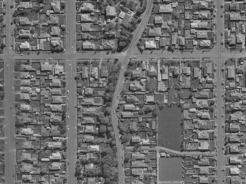 134 Stapletons Road from the air, 1970-1974