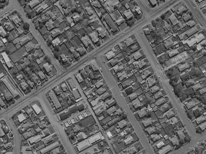 105 Abberley Crescent from the air, 1970-1974