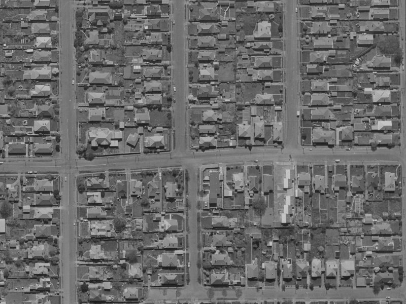 101 Edward Avenue from the air, 1970-1974