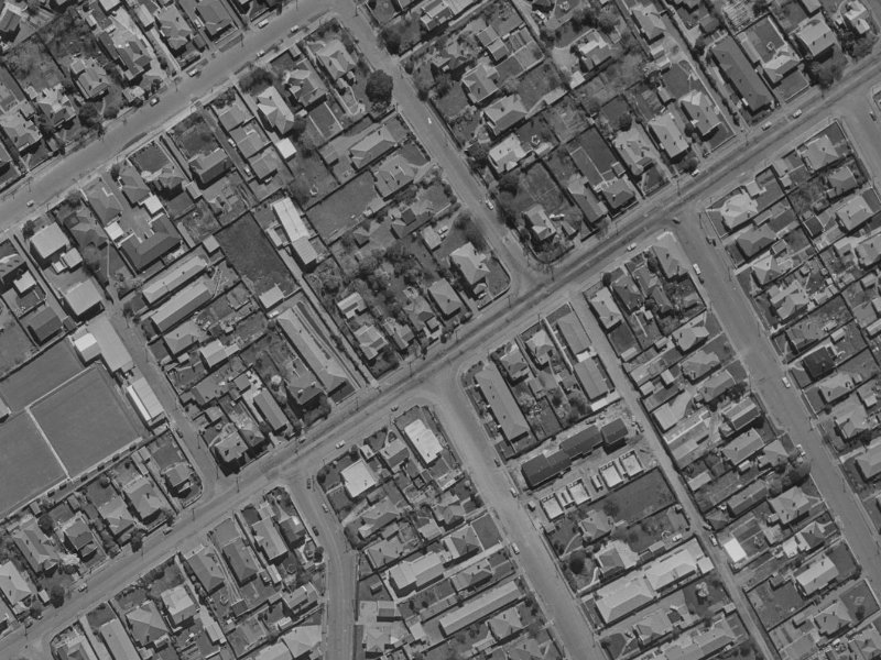 73 Saint Albans Street from the air, 1970-1974