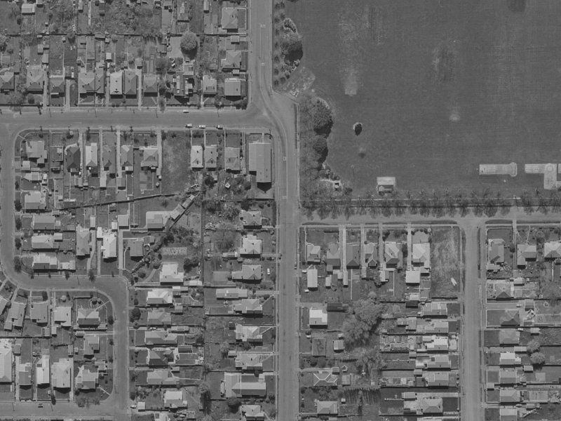 611 Madras Street from the air, 1970-1974