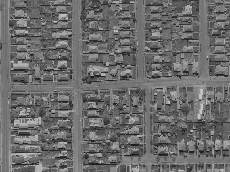 76 Edward Avenue from the air, 1970-1974