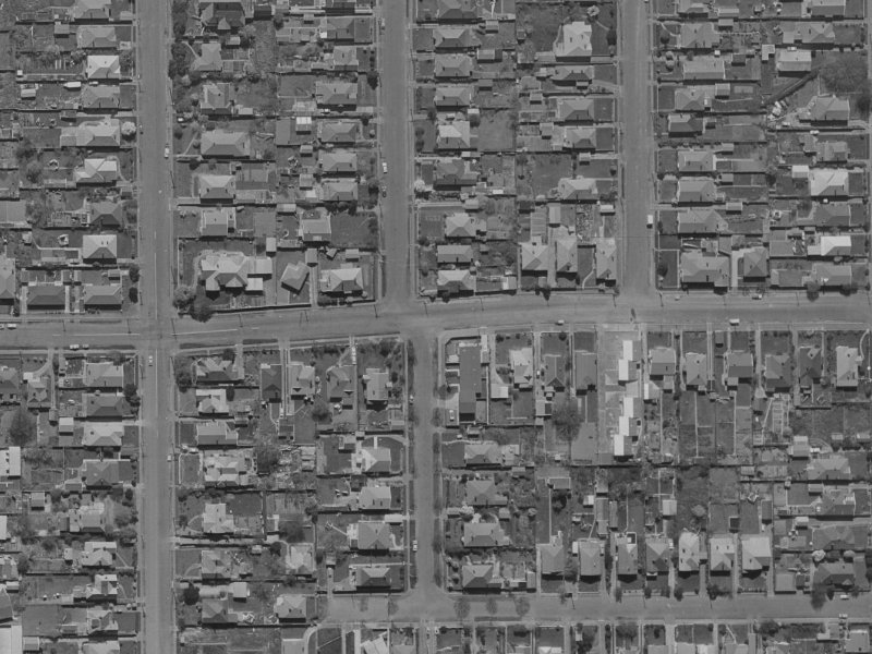 102 Edward Avenue from the air, 1970-1974