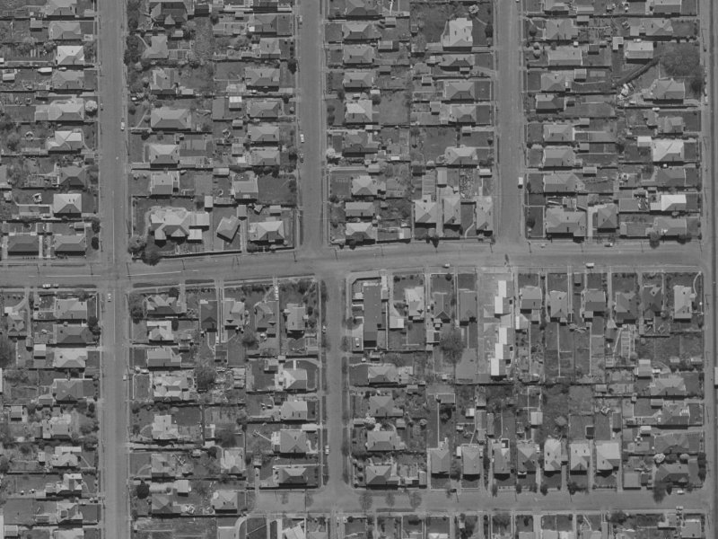 108 Edward Avenue from the air, 1970-1974