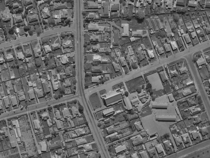 96A Idris Road from the air, 1970-1974
