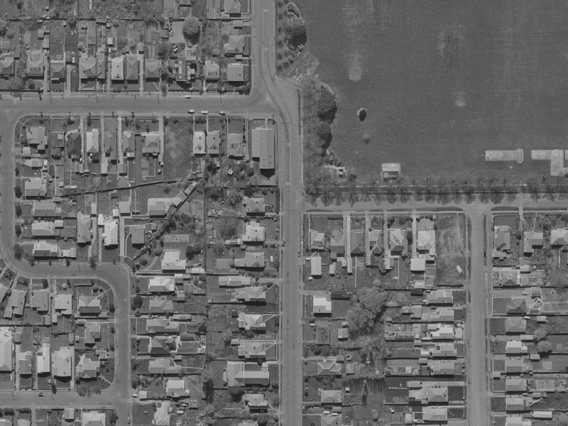 607A Madras Street from the air, 1970-1974