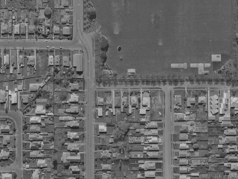 34-36 Allard Street from the air, 1970-1974