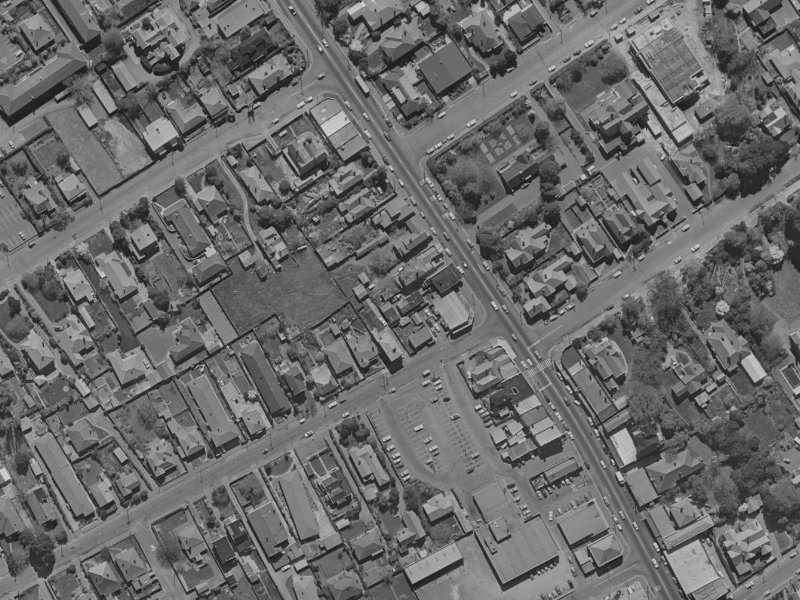 213-215 Papanui Road from the air, 1970-1974