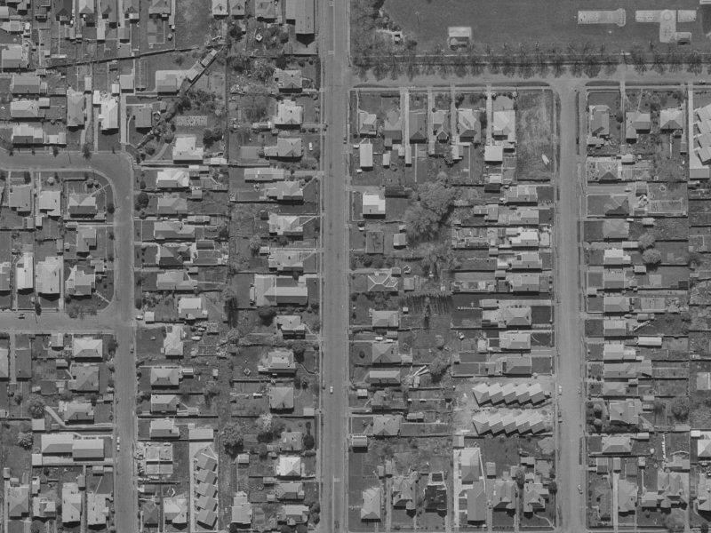 598 Madras Street from the air, 1970-1974
