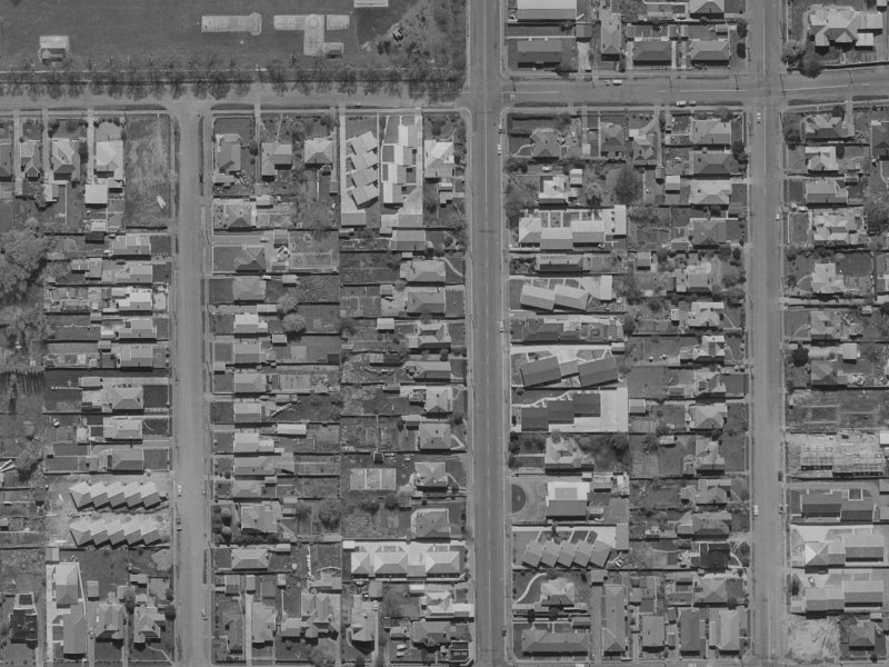 601 Barbadoes Street from the air, 1970-1974