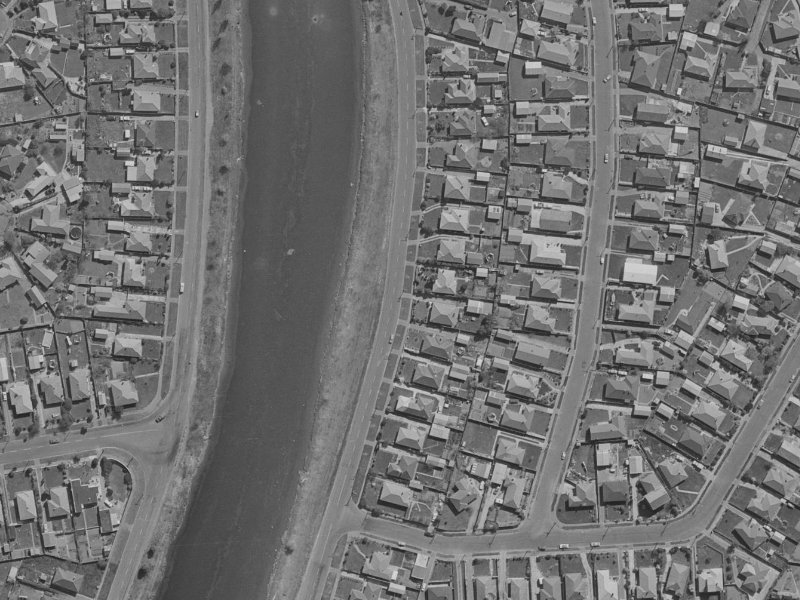 980 Avonside Drive from the air, 1970-1974
