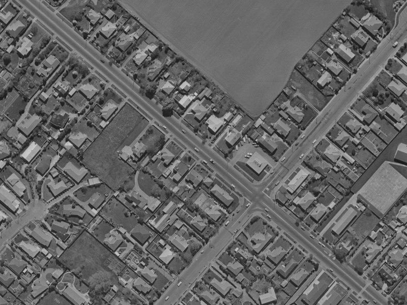 109-111 Memorial Avenue from the air, 1970-1974