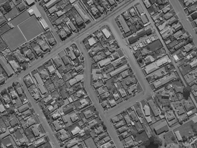 126 Bristol Street from the air, 1970-1974