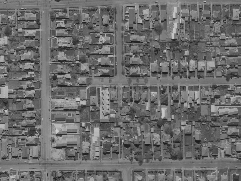 123 Hills Road from the air, 1970-1974