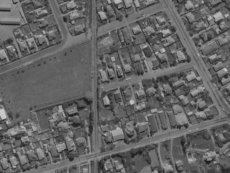 Elmwood Road from the air, 1970-1974