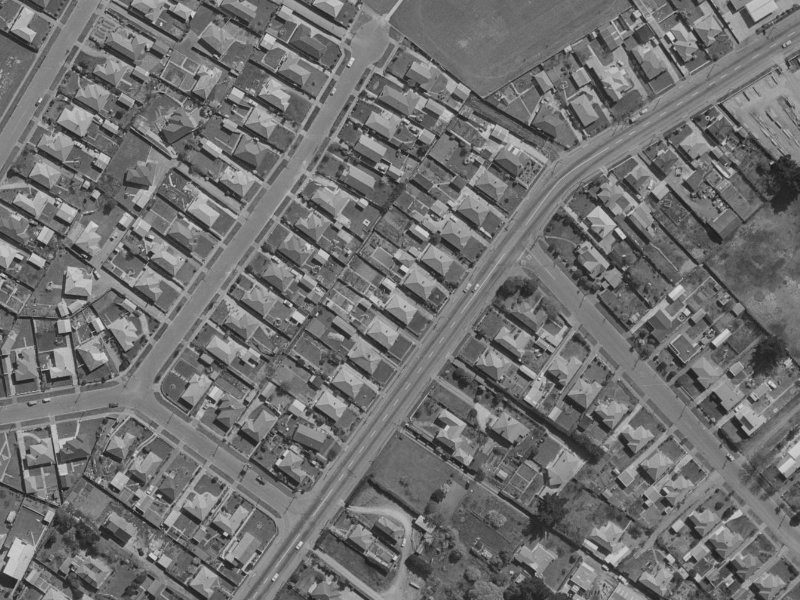 143 Wainoni Road from the air, 1970-1974