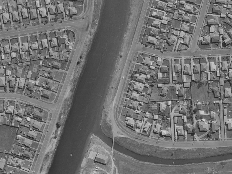 958 Avonside Drive from the air, 1970-1974