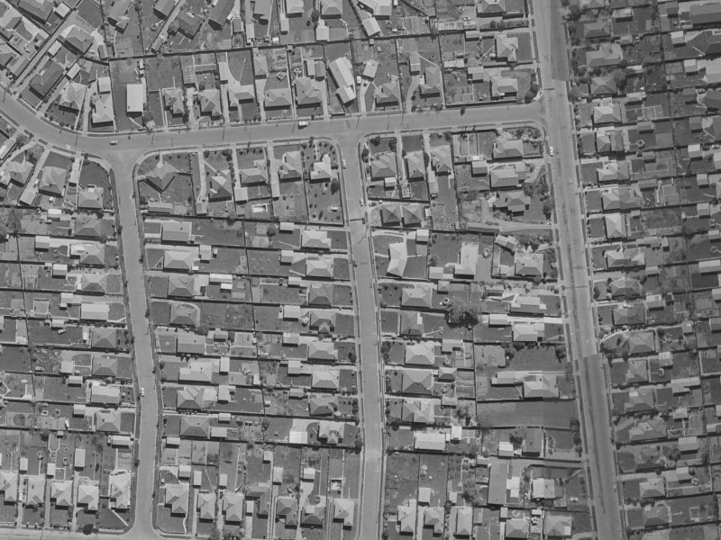 Oakdale Street from the air, 1970-1974