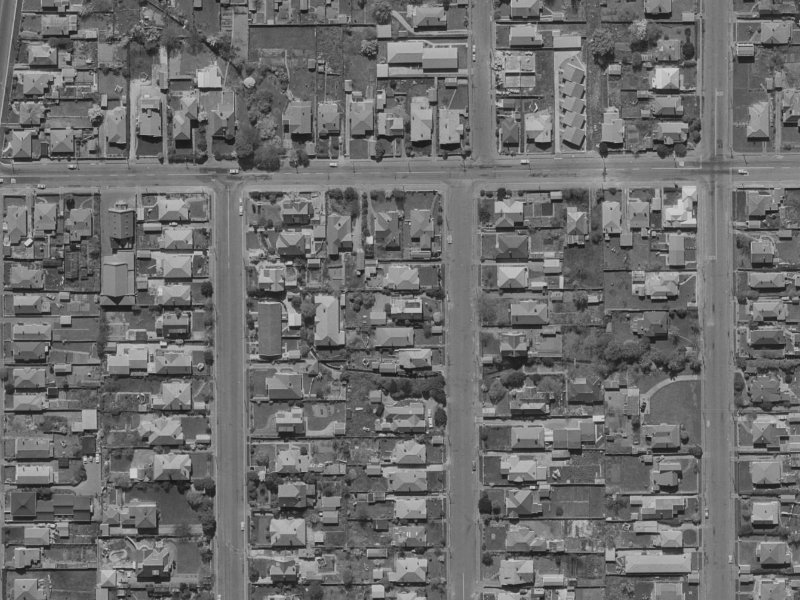 569 Manchester Street from the air, 1970-1974