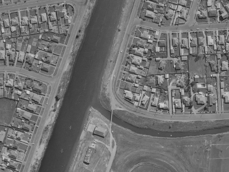 954 Avonside Drive from the air, 1970-1974