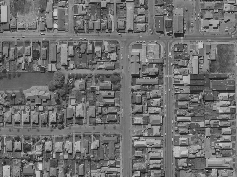 1059 Colombo Street from the air, 1970-1974