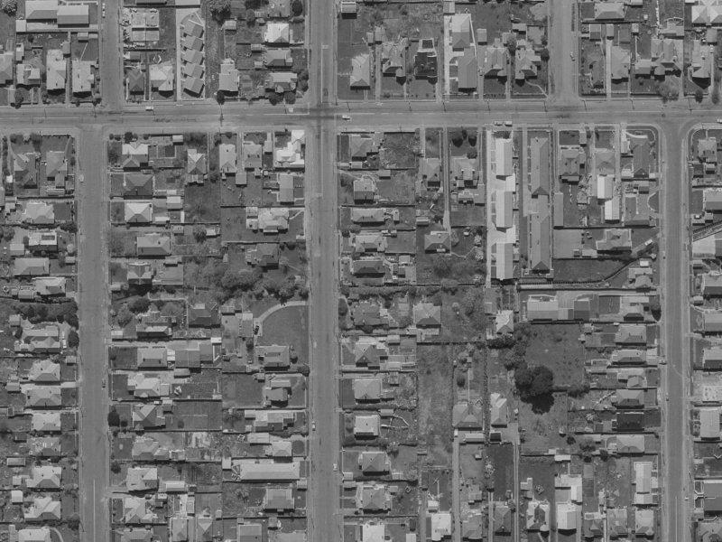 552 Madras Street from the air, 1970-1974
