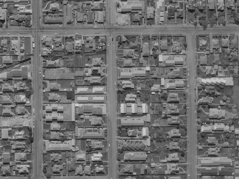 550 Barbadoes Street from the air, 1970-1974