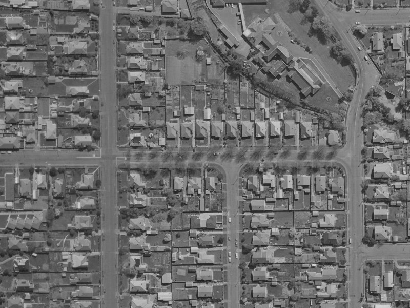 4–10 Dudley Street from the air, 1970-1974