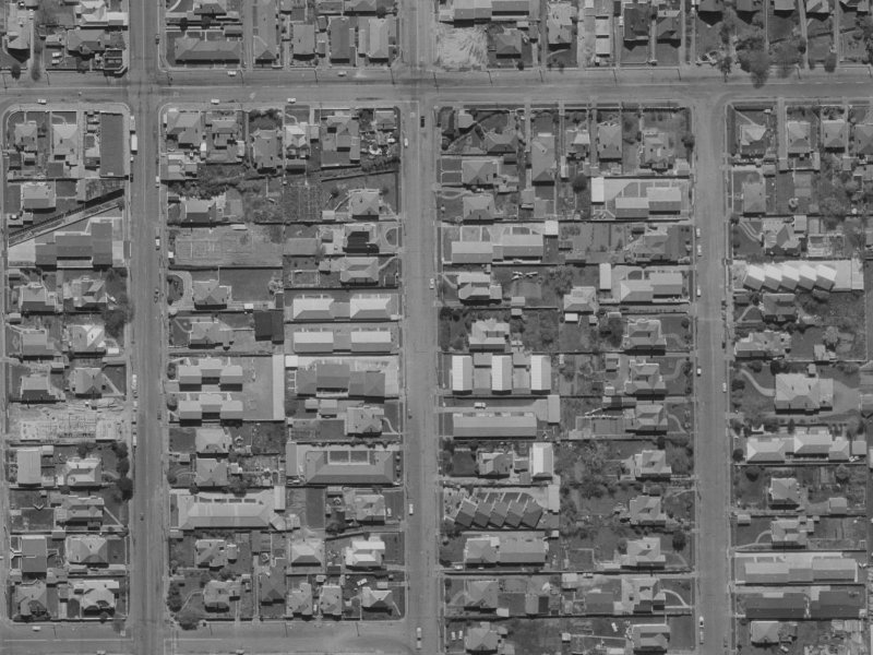 134 Geraldine Street from the air, 1970-1974