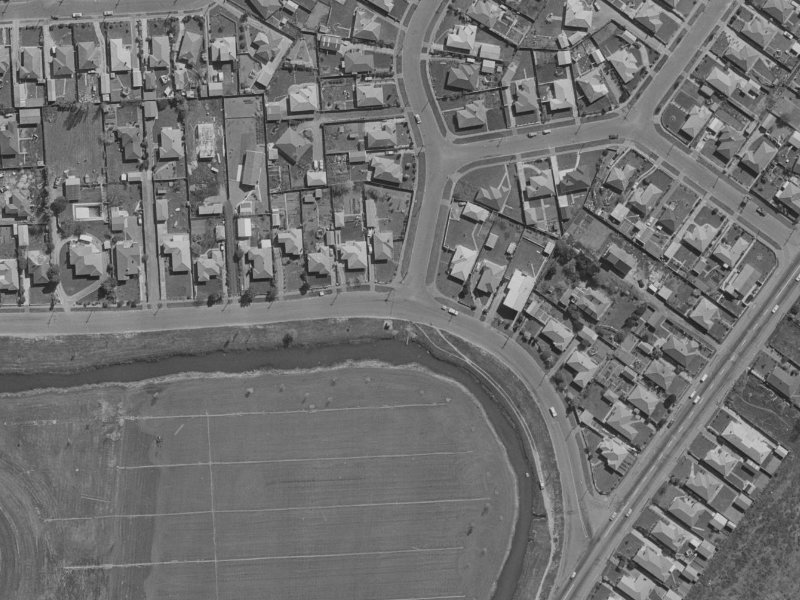 916 Avonside Drive from the air, 1970-1974