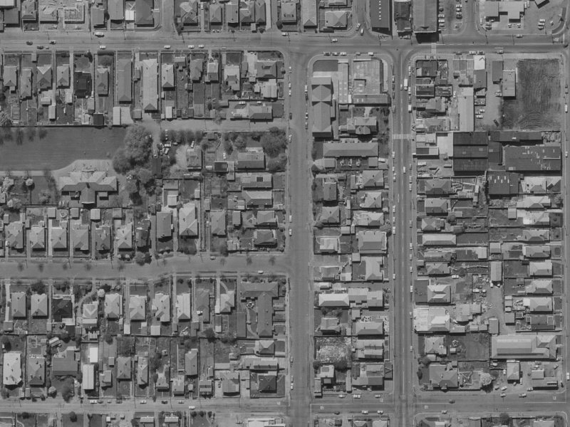 1050 Colombo Street from the air, 1970-1974