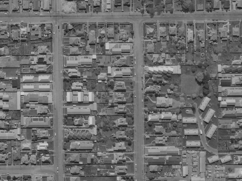 134 Champion Street from the air, 1970-1974
