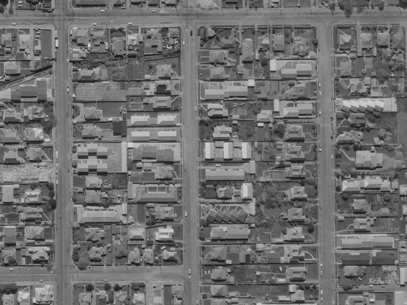 547 Barbadoes Street from the air, 1970-1974