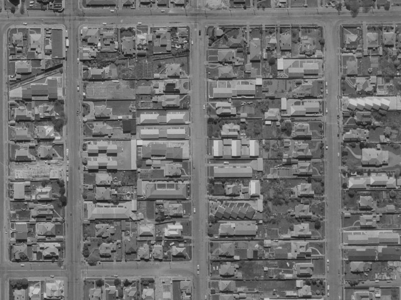 544E Barbadoes Street from the air, 1970-1974