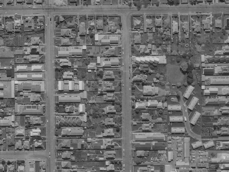 129 Champion Street from the air, 1970-1974